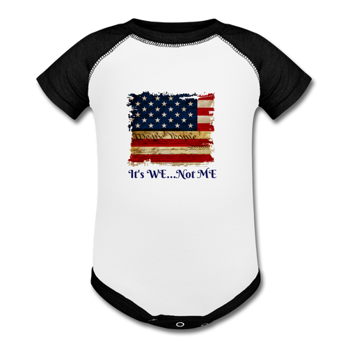 Baseball Baby Bodysuit - white/black