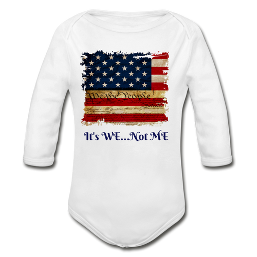Organic Long Sleeve Baby Bodysuit - white